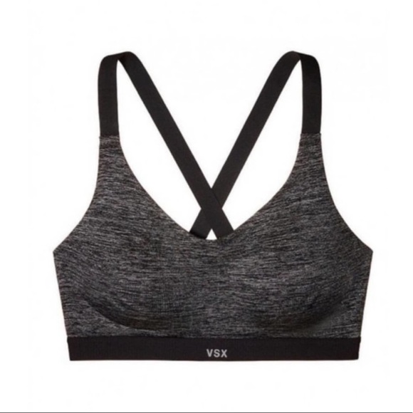 Victoria's Secret VSX Sport Lightweight Grey Black The Ultimate Sports Bra - Picture 3 of 7